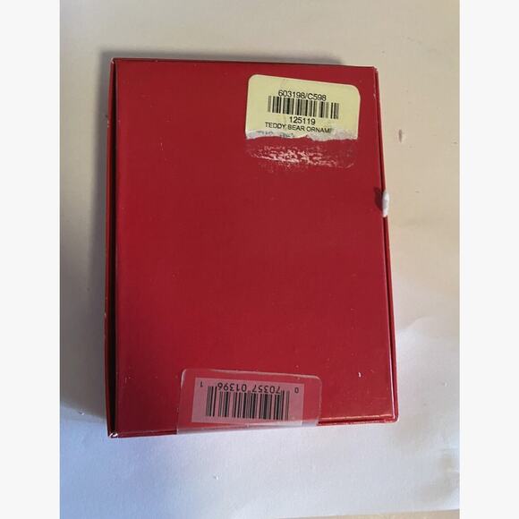 GORHAM Lead Crystal Teddy Bear Christmas Holiday Ornament Vintage Germany NOB - Picture 3 of 9